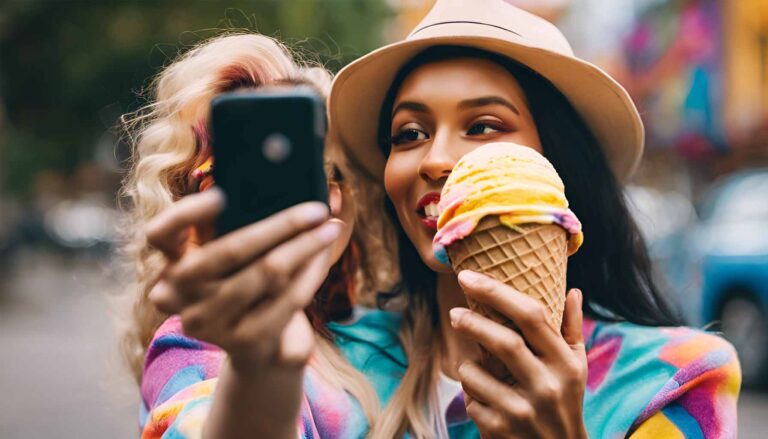 selfie image with ice cream