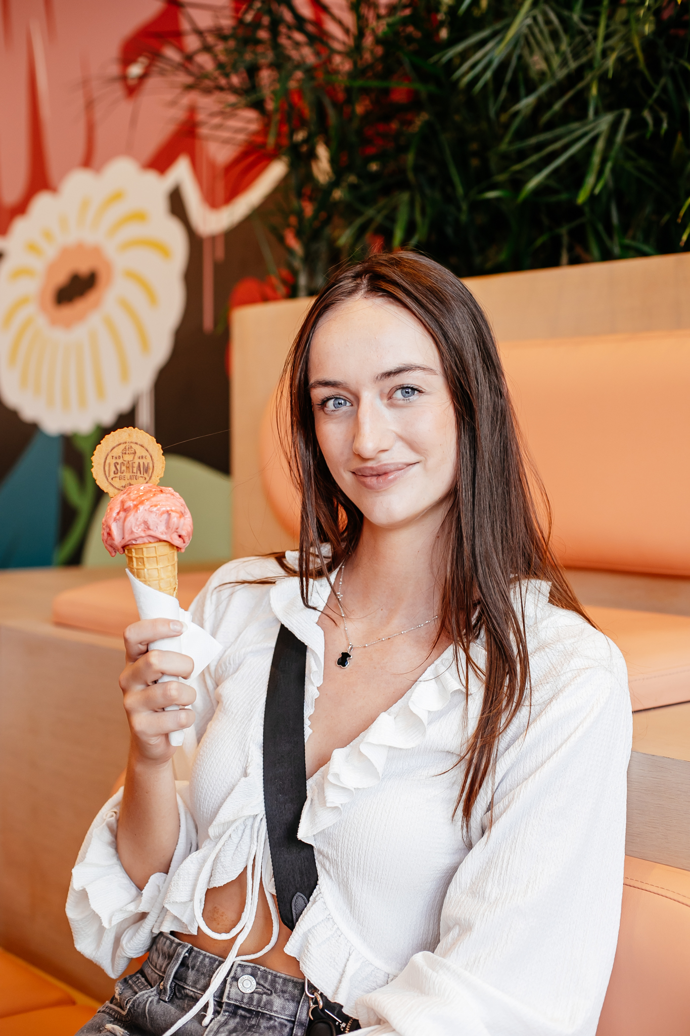 Girl_With_Strawberry_Gelato_Cone_Wynwood_Stadium_Seating